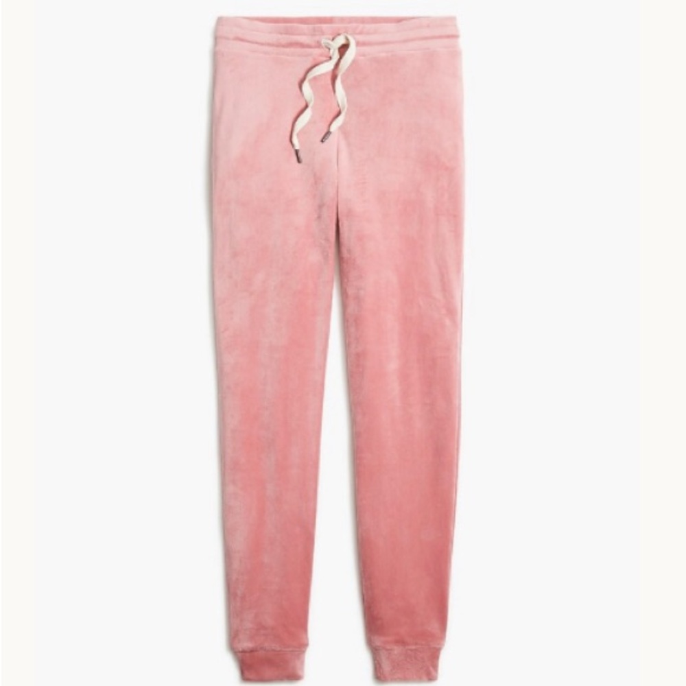 J Crew Women’s Velour jogger pant Warm Rose Pink Size Large